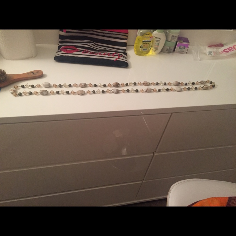 Long multicolored beaded necklace
